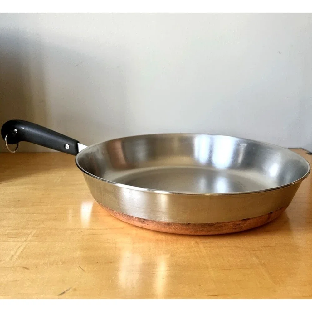Vintage Revere Ware Copper Bottom Steel 12